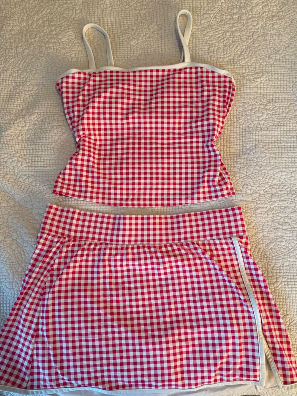 all in motion Red Gingham High-Rise Shorts
